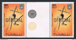 Tuvalu O20 OFFICIAL Gutter Pair,MNH.Michel D28. Handcrafts,1984. - Tuvalu (fr. Elliceinseln)