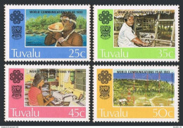 Tuvalu 212-215,MNH. World Communication Year WCY-1983.Conch Shell Trumpet,Radio, - Tuvalu