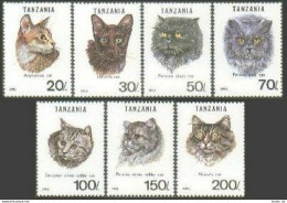 Tanzania 967A-967G,967H,MNH.Michel 1405-1411,Bl.201. Cats 1992.Abyssinian,Tabby, - Tanzania (1964-...)