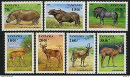 Tanzania 1380-1386,1387,MNH.Michel 2025-3032 Bl.279. Hoofed Animals 1995. - Tanzanie (1964-...)