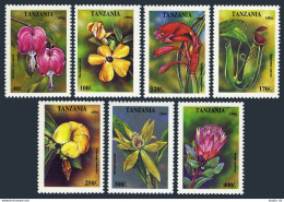 Tanzania 1303-1309,1310,MNH.Michel 1880-1886,Bl.263. Tropical Flowers 1995. - Tansania (1964-...)