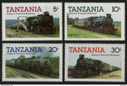 Tanzania 271-274, 274a Sheet, MNH. Mi 268-271,Bl.44. Railways Locomotives, 1985. - Tansania (1964-...)