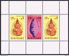 Surinam B223a Sheet, MNH. Mi Bl.15. Child Welfare 1975. Arrow Head, Water Jug. - Surinam
