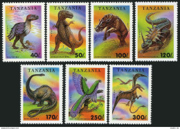 Tanzania 1217-1224,MNH.Michel 1767-1773,Bl.250. Fossil Animals 1994:Dinosaurs. - Tansania (1964-...)