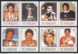 St Vincent 894-897 Ab Pairs,MNH.Michel 890-897. Michael Jackson,entertainer,1985 - St.Vincent (1979-...)
