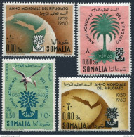 Somalia 239-241,C67, MNH. Mi 372-375. World Refugee Year WRY-1960. Globe, Stork. - Somalie (1960-...)