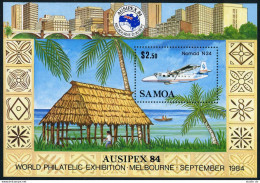 Samoa 633, MNH. Michel Bl.33. AUSIPEX-1984. Plane Nomad N24. - Samoa