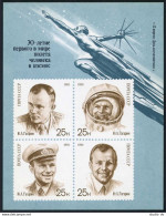 Russia 5974-5977a,5977b-5977c Sheets, MNH. Yuri Gagarin,30th Ann Of Flight,1991. - Neufs