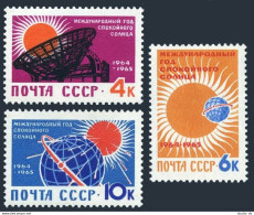 Russia 2839-2841, MNH. Michel 2862-2864. Quit Sun Year IQSY-1964-1965. Radar. - Ungebraucht