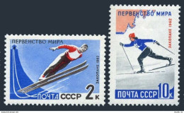 Russia 2564-2565, MNH. Winter Sports 1962. Ski Jump, Long Distance Skiing. - Unused Stamps