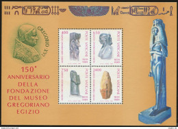 Vatican 829 Ad Sheet, MNH. Michel 969-972 Bl.11. Gregorian, Egyptian Museum,150,1989 - Ongebruikt