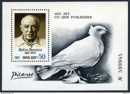 Russia 4993, MNH. Michel 5124 Bl.152. Pablo Picasso, 1981. Dove. - Ungebraucht