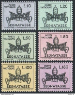 Vatican J19-J24, MNH. Michel P19-P24. Due Stamps 1968. Papal Arms, Key. - Segnatasse