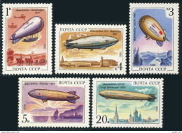 Russia 6012-6016, MNH. Michel 6216-6220. Airships-Zeppelins 1991. - Unused Stamps