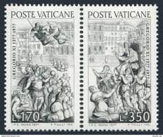 Vatican 613-614a, MNH. Michel 701-702. Pope Gregory XI. Giorgio Vasari, 1977. - Unused Stamps