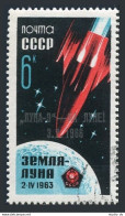 Russia 3160, CTO. Mi 3180. 1st Landing On The Moon By Luna 9. 1966. Overprinted. - Used Stamps