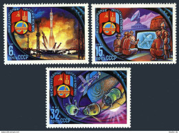 Russia 4921-4923, MNH. Michel 5052-5054. Space Program USSR-Mongolia, 1981. - Neufs