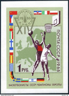 Russia 3111, MNH. Michel 3130 Bl.40. European Basketball Championships, 1965. - Ungebraucht