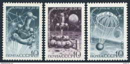 Russia 3798-3800,3801, MNH. Michel 3838-3840 ,Bl.66. Luna 16 Moon Mission. 1970. - Ungebraucht