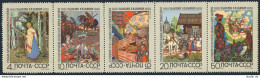 Russia 3662-3666a Strip, MNH. Mi 3689-3693. Ivan Bilibin. Russian Folktales,1969 - Unused Stamps