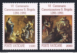 Vatican 888-889,MNH.Michel 1038-1039. Canonization Of St Bridget,600th Ann.1991. - Unused Stamps