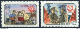 Russia 2237-2238, MNH. Mi 2266-2267. People's Republic Of China-10. Miner, Flags - Ungebraucht
