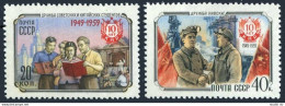 Russia 2237-2238, MNH. Mi 2266-2267. People's Republic Of China-10. Miner, Flags - Ongebruikt