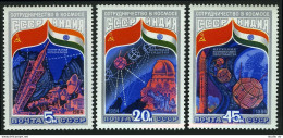 Russia 5241-5343,5244, MNH. Mi 5371-5374 Bl.172. Space Program USSR-India, 1984. - Neufs