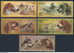 Russia 5667-5671,MNH.Mi 5827-5831. Hunting Dogs,1988.Russian Borzoi,Fox Hunting, - Neufs