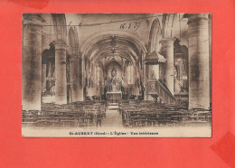 59 SAINT AUBERT Cpa Vue Intérieure De L ' Eglise Edit Salle - Sonstige & Ohne Zuordnung