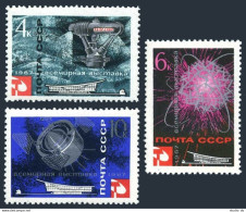 Russia 3295-3297,3298, MNH. Mi 3318-3320 Bl.45. EXPO Montreal-1967.Proton Space. - Ungebraucht