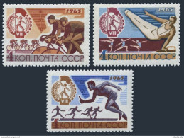 Russia 3075-3077, MNH. Mi 3102-3104. Trade Union Spartacist Games, 1965. Bicycle - Unused Stamps