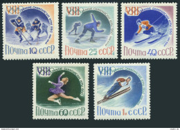Russia 2300-2304, MNH. Mi 2317-2321. Olympics Squaw Valley-1960. Hockey, Skiing, - Neufs