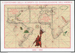 Vatican 903, MNH. Michel Bl.13. Discovery, Evangelization Of America,500, 1992.  - Ongebruikt