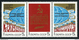 Russia 5256-5258a Strip, MNH. Michel 5386-5388. Soviet Peace Policy, 1984. - Nuevos