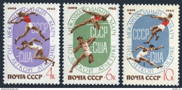 Russia 3088-3090, MNH. Michel 3107-3109. US-Russian Track-Field Meet, 1965. - Neufs