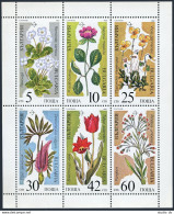 Bulgaria 3392-3397a Sheet, MNH. Michel 3735-3740. Endangered Plant Species 1989. - Ungebraucht