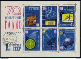 Russia 3040,CTO.Michel 3061-3066 Bl.39. Popov's Radio Pioneer Work,75,1965. - Used Stamps