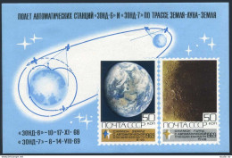 Russia 3683, MNH. Mi 3710-3711 Bl.60. Space Exploration Of Zond 6, Zond 7, 1969. - Ungebraucht