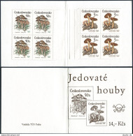Czechoslovakia 2758, 2761 Blocks/4 Booklet, MNH. Poisonous Mushrooms 1989. - Nuovi