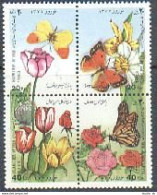 Iran 2578 Ad-block, MNH. Now Rooz-New Year 1993. Butterflies & Flowers. - Iran