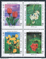 Iran 2490 Ad Block,MNH.Michel 2480-2483. Now Rooz-New Year 1992.Flowers. - Iran