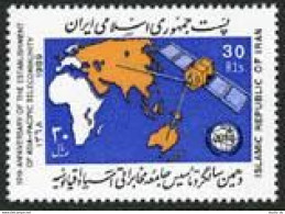 Iran 2379,MNH.Michel 2353. Asia-Pacific Tele-community, 10, 1989. Map,Satellite. - Iran