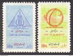 Iran 1746-1747, MNH, Yellow Gum. Mi 1667-1668. Dedicated To The Art, Music.1973. - Iran