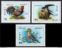 Iran 1586-1588, MNH. Michel 1502-1504. 1971. Rooster, Barn Swallow, Hoopoe. - Iran