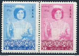 Iran 1388-1389a Pair,lightly Hinged.Michel 1299-1300. Nurses\' Day,1966. - Iran