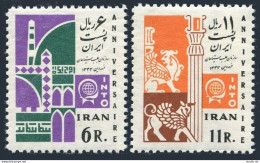 Iran 1286-1287,hinged.Michel 1211-1212. Tourism 1964.Mosque,Arches Isfahan;Bull, - Iran