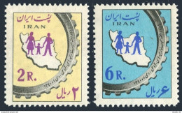 Iran 1194-1195, MNH. Michel 1107-1108. Social Insurance Week,1962. Map,Cogwheel. - Iran