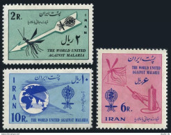 Iran 1204-1206,hinged-gum.Michel 1117-1119. WHO Drive To Eradicate Malaria,1962. - Irán