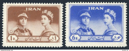 Iran 1167-1168, Hinged. Mi 1088-1089. Visit Of Queen Elizabeth II, 1961. Shah. - Iran